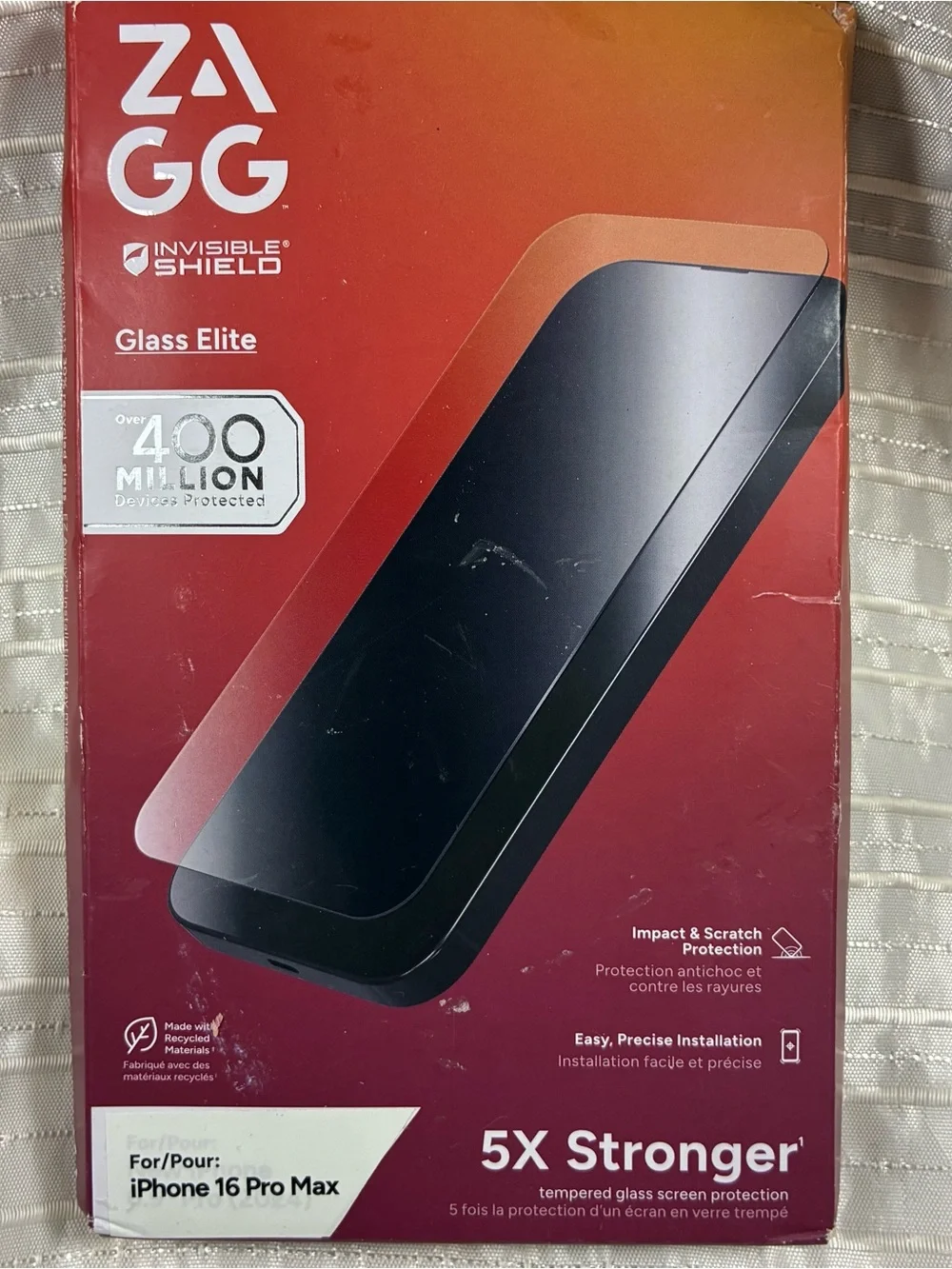 Glass Elite Tempered Glass Screen Protector for iPhone 16 Pro Max - Black